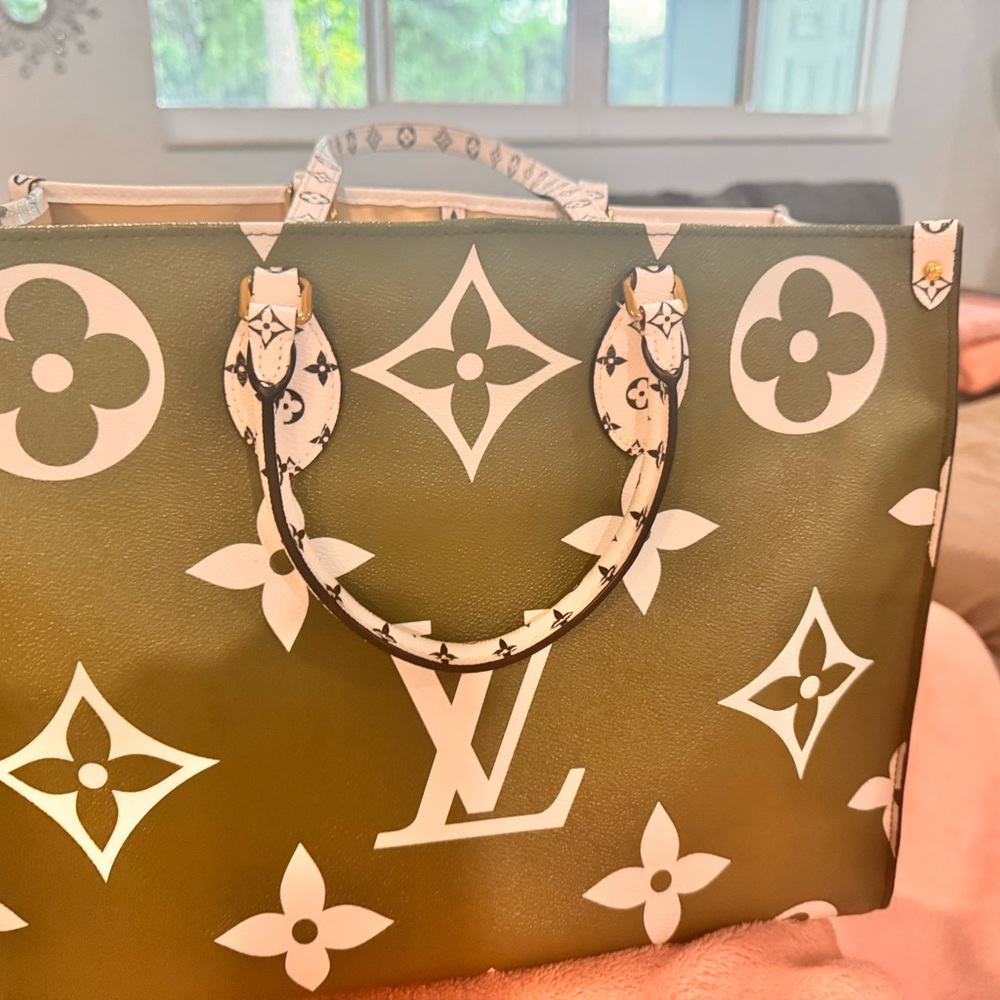 Louis Vuitton Olive Green Monogram Tote Bag